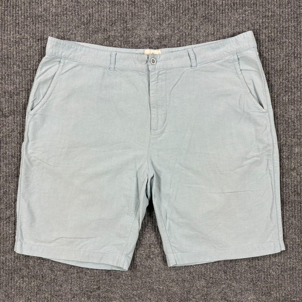 Sperry Blue Flat Front Shorts Mens Size 38 Cotton Casual Preppy Summer Mid Rise